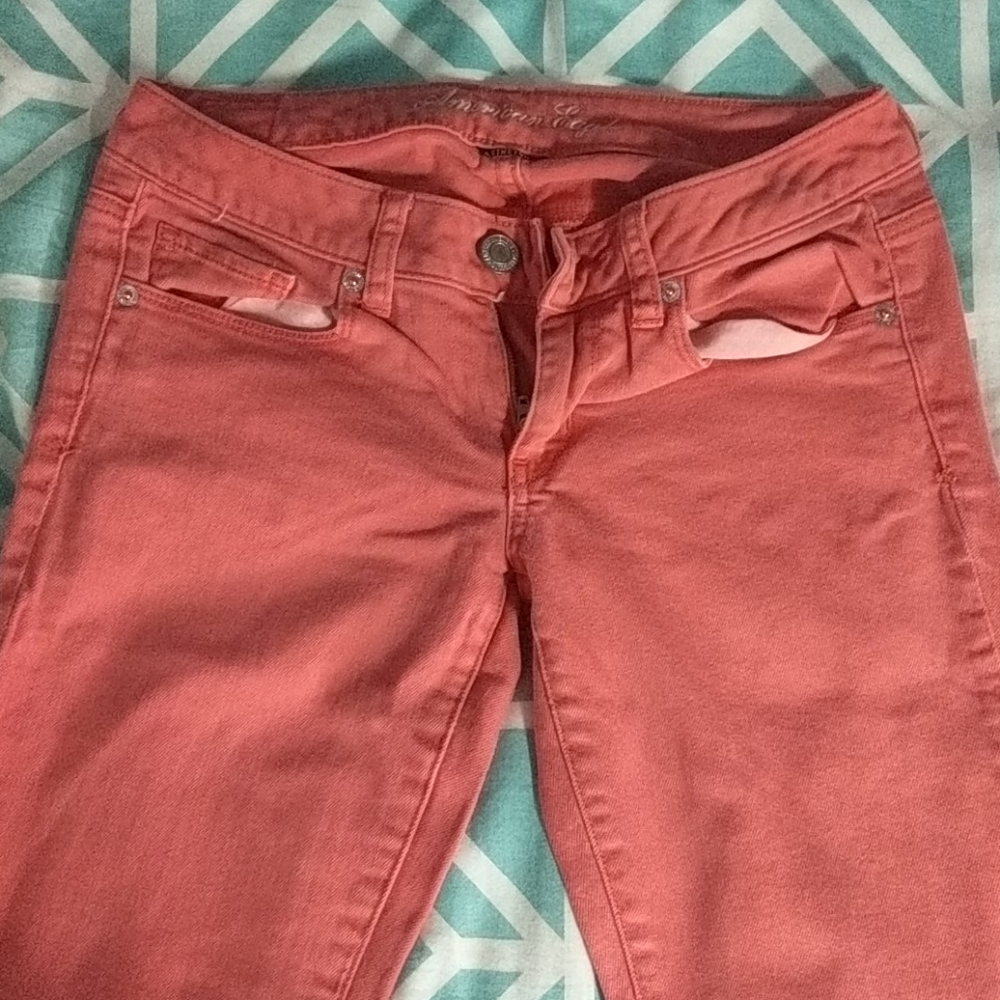 Salmon American Eagle Skinny Jeans